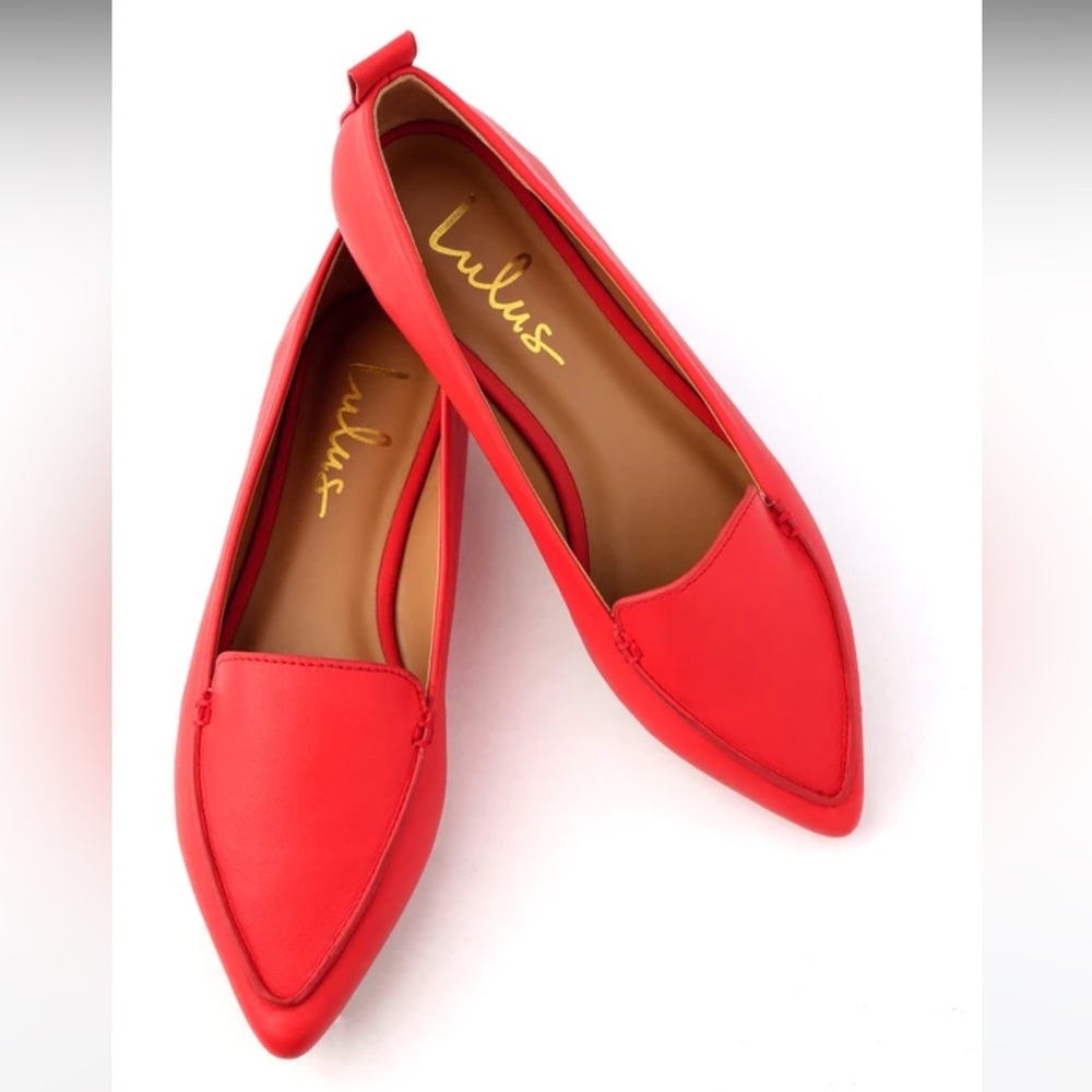 Lulu's Red Pointed Toe Flats